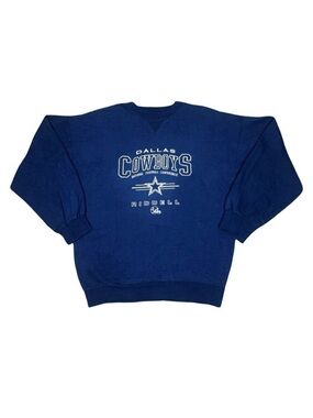 Vintage Riddell Dallas Cowboys Embroidered Crew Neck Sweatshirt - Size L / XL